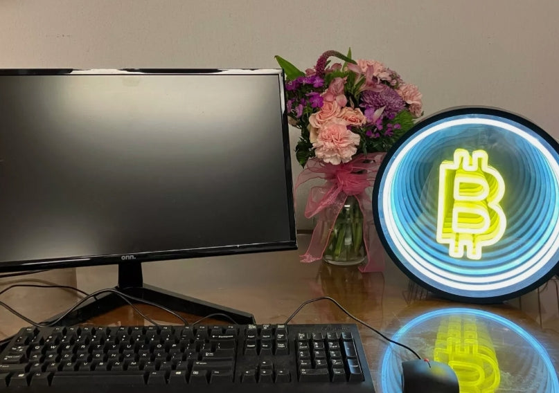 Bitcoin 3D Infinity LED Neon Sign Bitcoin Tunnel Lamp