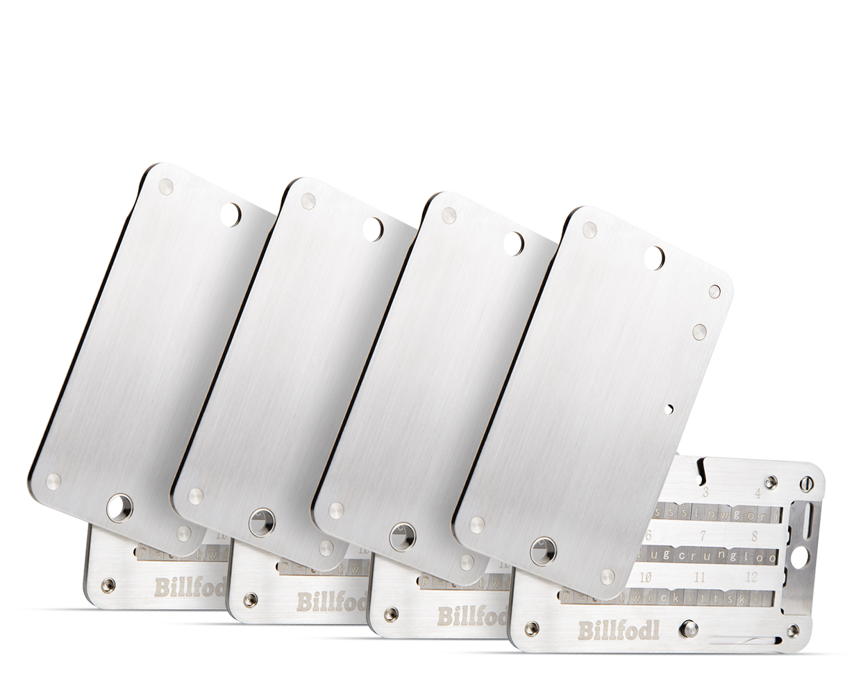 Billfodl Family Pack of 4 Stainless Steel Recovery Seed Backup Tools