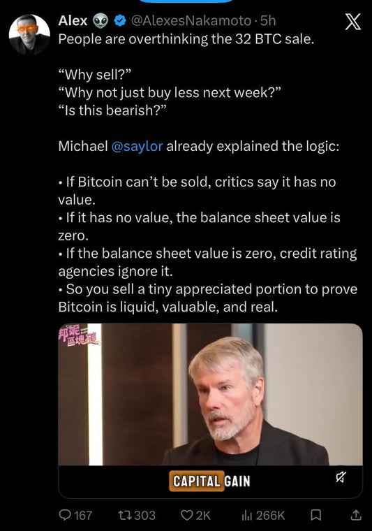 Michael Saylor Sold 32 Bitcoin and Reddit Thinks It's a Joke