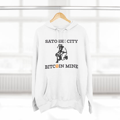 Bitcoin Miner Hoodie — "Satoshi City" Crypto Merch Fleece Hoodie