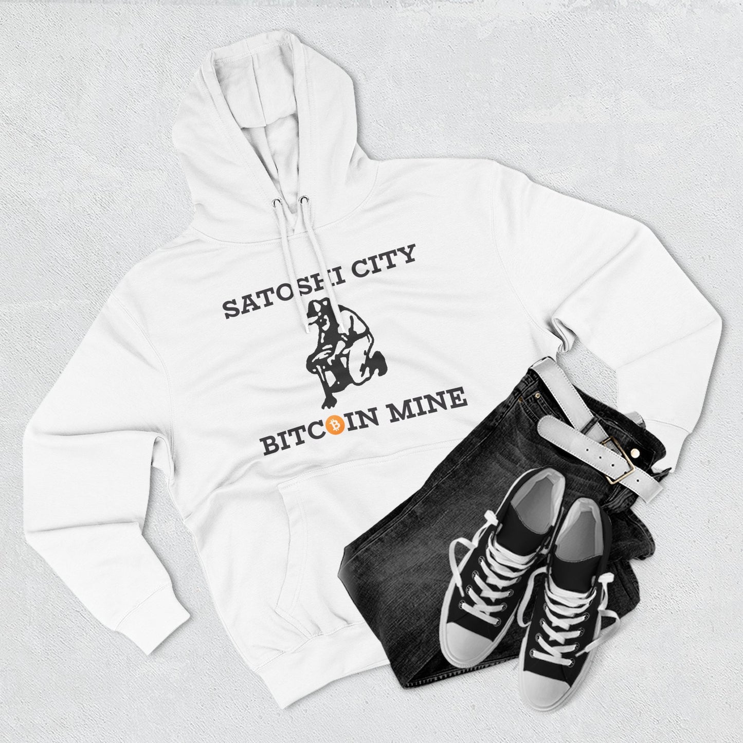 Bitcoin Miner Hoodie — "Satoshi City" Crypto Merch Fleece Hoodie