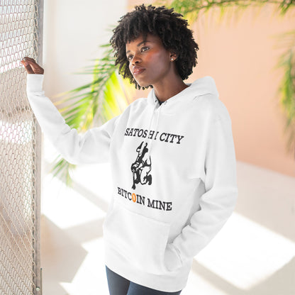 Bitcoin Miner Hoodie — "Satoshi City" Crypto Merch Fleece Hoodie